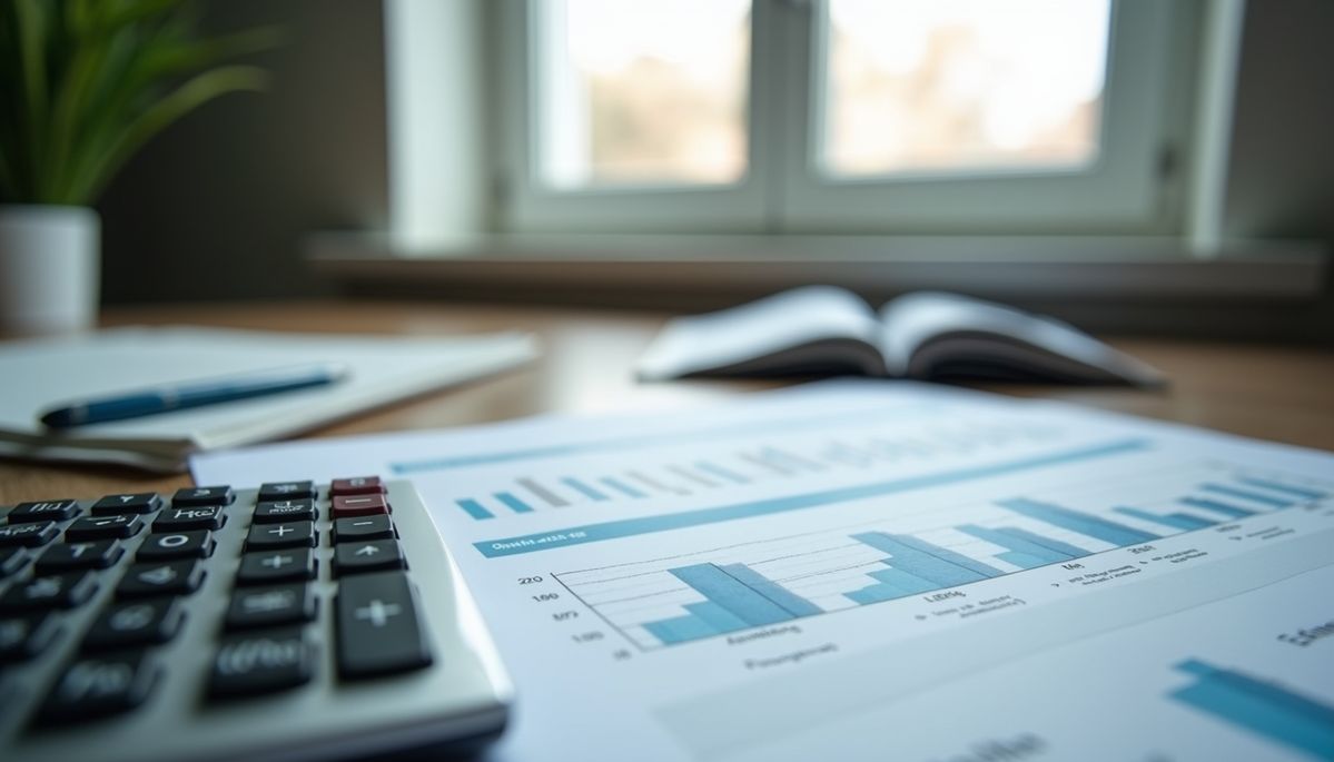 Professional reviewing financial documents at a desk
